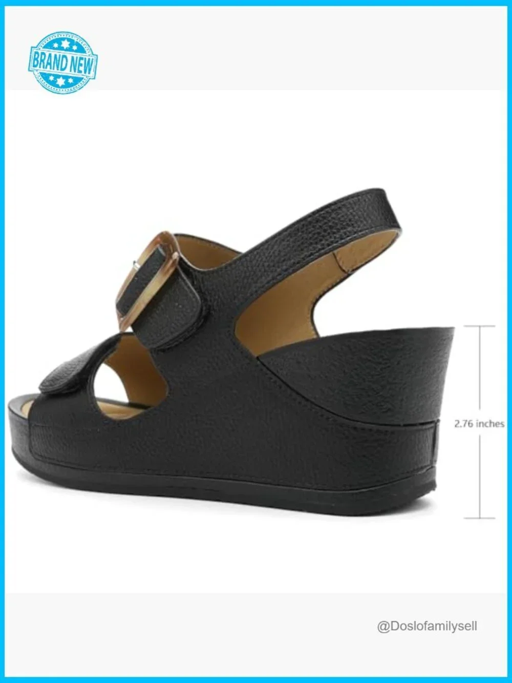 Chunky Wedge Platform Sandals Comfortable Lightweight Slip Resistant Slingback